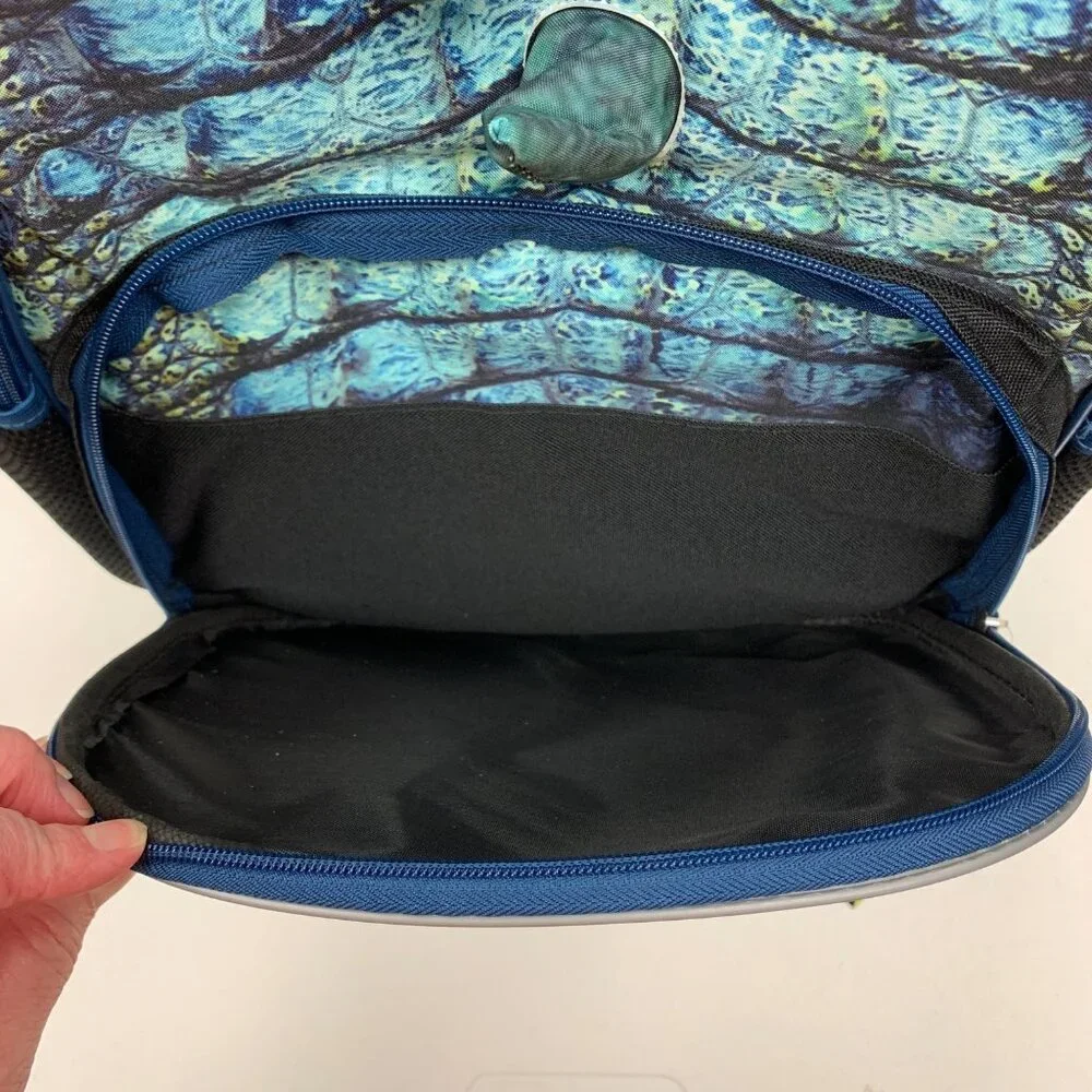 Jurassic World 17" Backpack Padded Laptop Sleeve Water-Resistant Blue Dinosaur - Picture 8 of 10